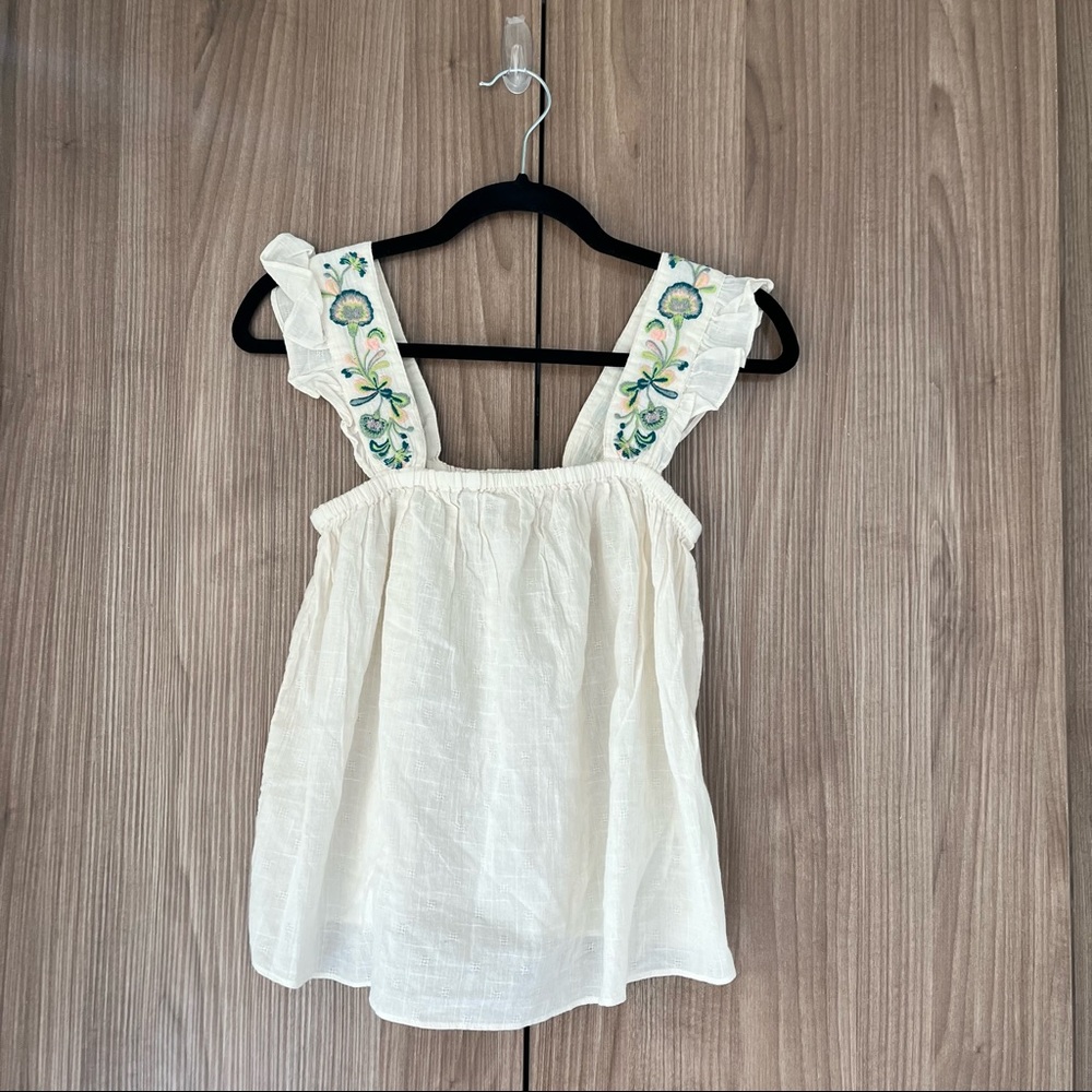 Madewell Embroidered-Strap Swing Top